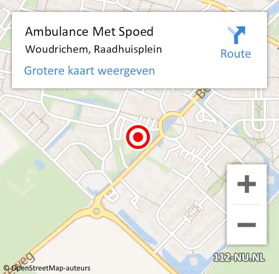 Locatie op kaart van de 112 melding: Ambulance Met Spoed Naar Woudrichem, Raadhuisplein op 30 mei 2022 09:35