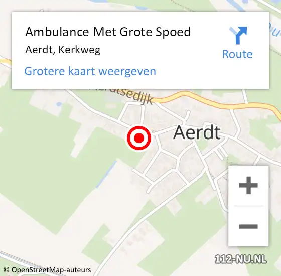 Locatie op kaart van de 112 melding: Ambulance Met Grote Spoed Naar Aerdt, Kerkweg op 30 mei 2022 09:59