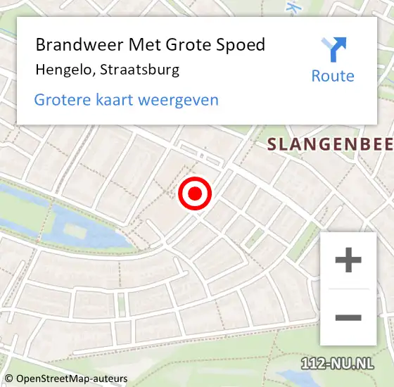 Locatie op kaart van de 112 melding: Brandweer Met Grote Spoed Naar Hengelo, Straatsburg op 30 mei 2022 10:30