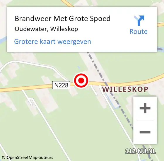 Locatie op kaart van de 112 melding: Brandweer Met Grote Spoed Naar Oudewater, Willeskop op 30 mei 2022 10:33