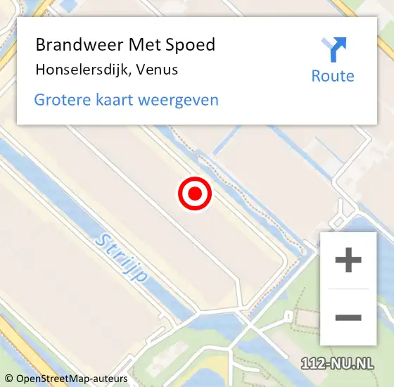 Locatie op kaart van de 112 melding: Brandweer Met Spoed Naar Honselersdijk, Venus op 30 mei 2022 10:48