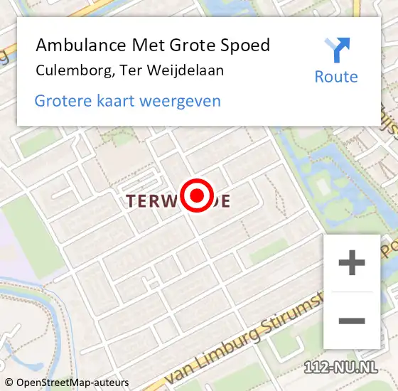 Locatie op kaart van de 112 melding: Ambulance Met Grote Spoed Naar Culemborg, Ter Weijdelaan op 30 mei 2022 11:48
