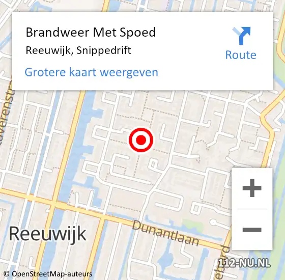 Locatie op kaart van de 112 melding: Brandweer Met Spoed Naar Reeuwijk, Snippedrift op 30 mei 2022 12:42