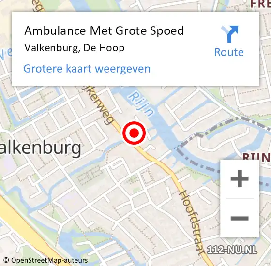 Locatie op kaart van de 112 melding: Ambulance Met Grote Spoed Naar Valkenburg, De Hoop op 30 mei 2022 13:05