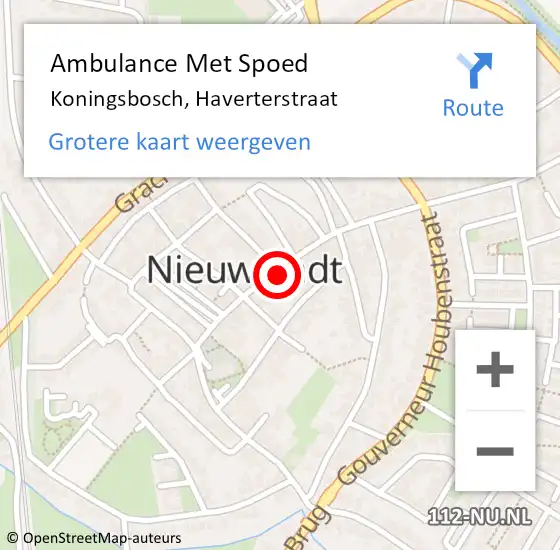 Locatie op kaart van de 112 melding: Ambulance Met Spoed Naar Koningsbosch, Haverterstraat op 30 mei 2022 13:29