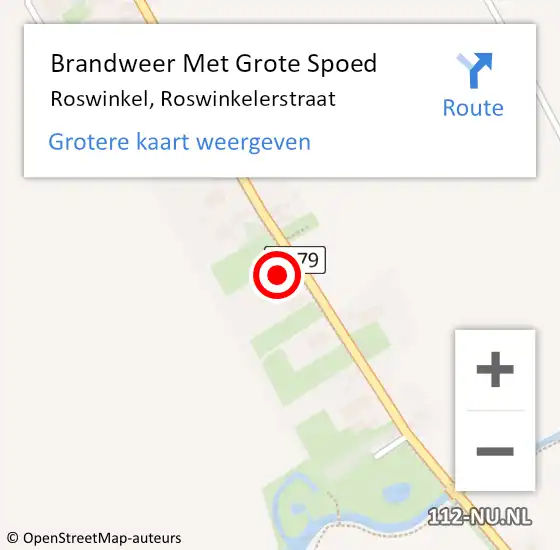 Locatie op kaart van de 112 melding: Brandweer Met Grote Spoed Naar Roswinkel, Roswinkelerstraat op 30 mei 2022 13:31