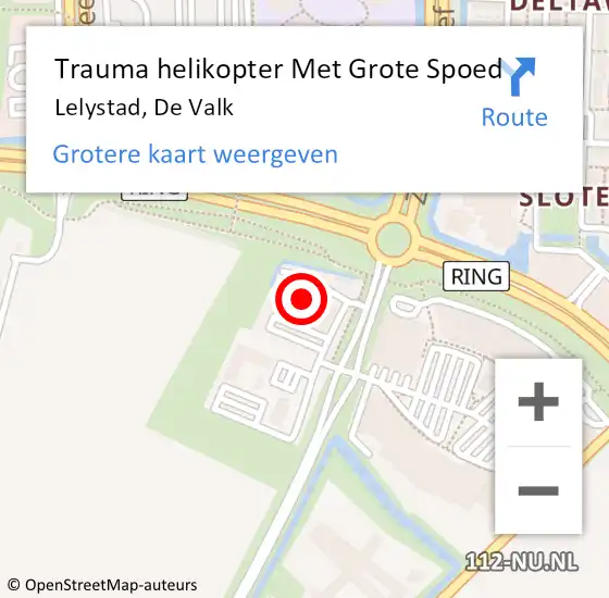 Locatie op kaart van de 112 melding: Trauma helikopter Met Grote Spoed Naar Lelystad, De Valk op 30 mei 2022 13:56