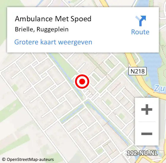 Locatie op kaart van de 112 melding: Ambulance Met Spoed Naar Brielle, Ruggeplein op 30 mei 2022 14:18