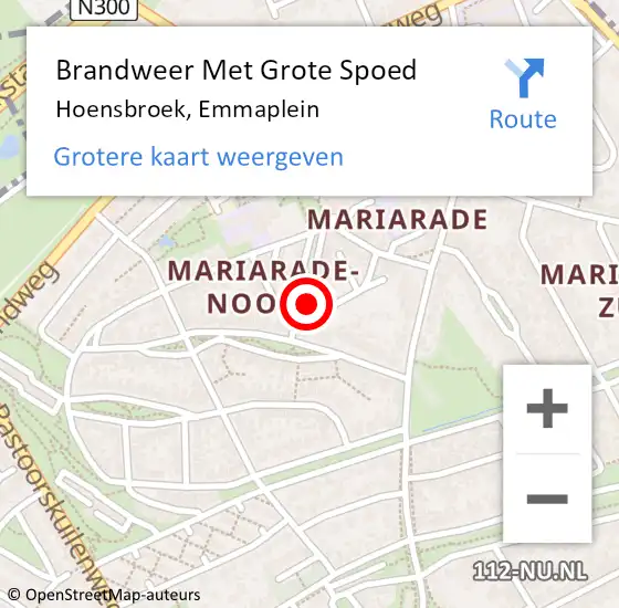 Locatie op kaart van de 112 melding: Brandweer Met Grote Spoed Naar Hoensbroek, Emmaplein op 30 mei 2022 14:57