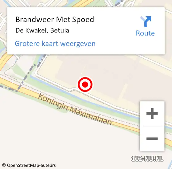 Locatie op kaart van de 112 melding: Brandweer Met Spoed Naar De Kwakel, Betula op 30 mei 2022 15:09