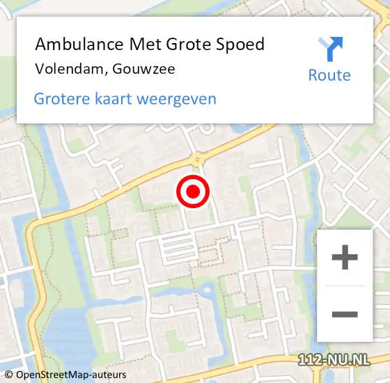 Locatie op kaart van de 112 melding: Ambulance Met Grote Spoed Naar Volendam, Gouwzee op 30 mei 2022 15:33