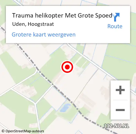 Locatie op kaart van de 112 melding: Trauma helikopter Met Grote Spoed Naar Uden, Hoogstraat op 30 mei 2022 15:39