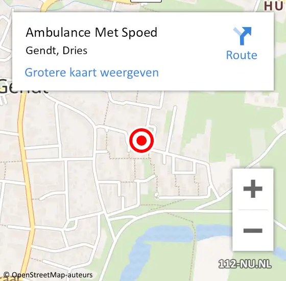 Locatie op kaart van de 112 melding: Ambulance Met Spoed Naar Gendt, Dries op 30 mei 2022 15:54