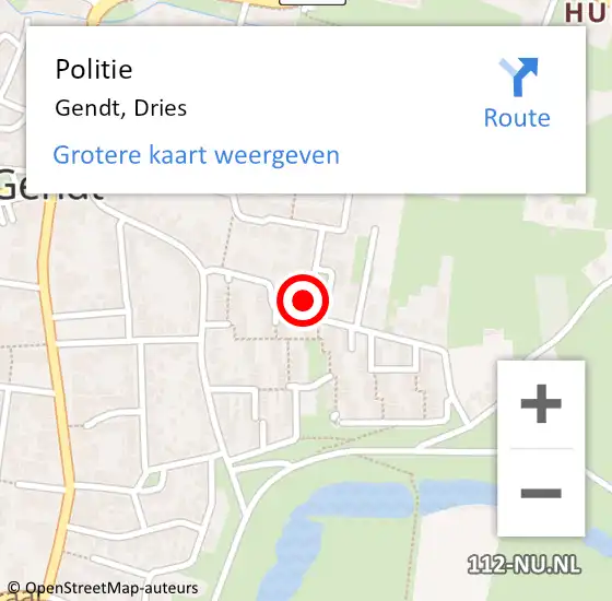 Locatie op kaart van de 112 melding: Politie Gendt, Dries op 30 mei 2022 15:56