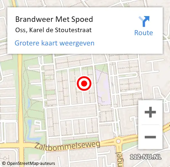 Locatie op kaart van de 112 melding: Brandweer Met Spoed Naar Oss, Karel de Stoutestraat op 30 mei 2022 16:39