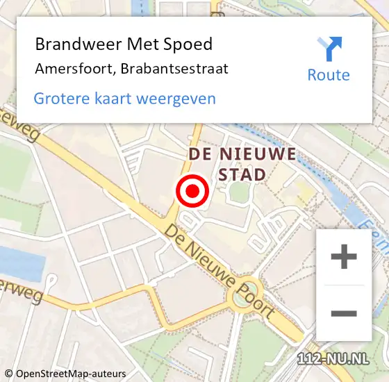 Locatie op kaart van de 112 melding: Brandweer Met Spoed Naar Amersfoort, Brabantsestraat op 30 mei 2022 16:40