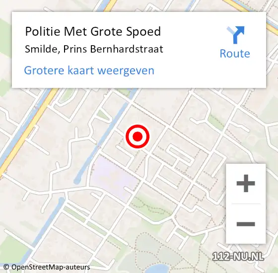 Locatie op kaart van de 112 melding: Politie Met Grote Spoed Naar Smilde, Prins Bernhardstraat op 30 mei 2022 16:47