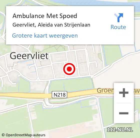 Locatie op kaart van de 112 melding: Ambulance Met Spoed Naar Geervliet, Aleida van Strijenlaan op 30 mei 2022 17:33