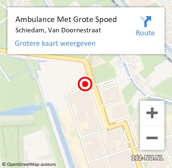 Locatie op kaart van de 112 melding: Ambulance Met Grote Spoed Naar Schiedam, Van Doornestraat op 30 mei 2022 17:45