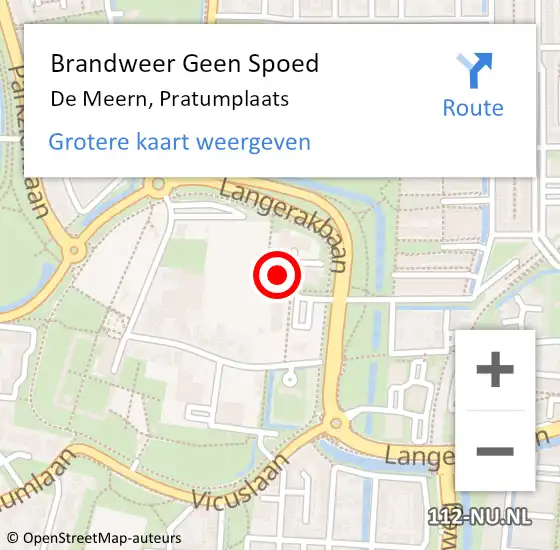 Locatie op kaart van de 112 melding: Brandweer Geen Spoed Naar De Meern, Pratumplaats op 30 mei 2022 18:13