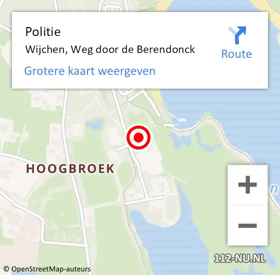 Locatie op kaart van de 112 melding: Politie Wijchen, Weg door de Berendonck op 30 mei 2022 18:31