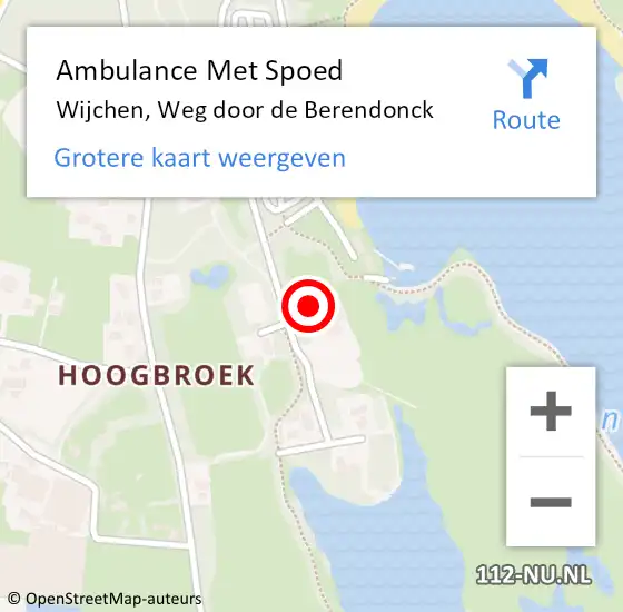 Locatie op kaart van de 112 melding: Ambulance Met Spoed Naar Wijchen, Weg door de Berendonck op 30 mei 2022 18:36