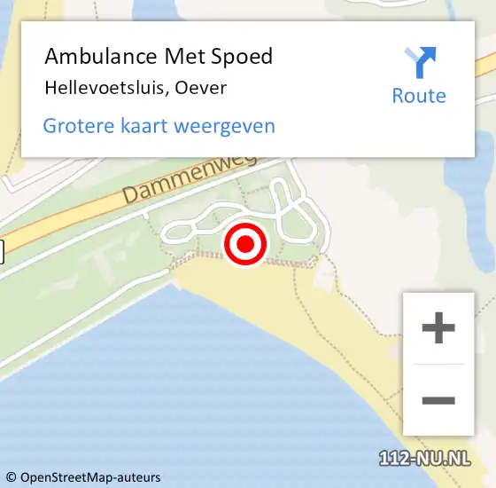 Locatie op kaart van de 112 melding: Ambulance Met Spoed Naar Hellevoetsluis, Oever op 30 mei 2022 19:48