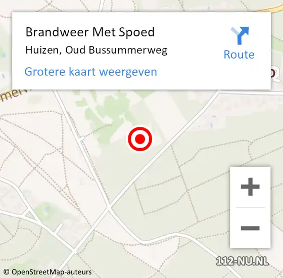 Locatie op kaart van de 112 melding: Brandweer Met Spoed Naar Huizen, Oud Bussummerweg op 30 mei 2022 20:17