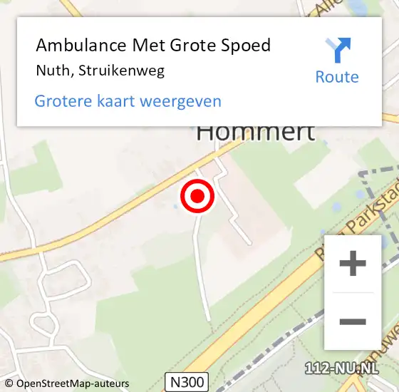 Locatie op kaart van de 112 melding: Ambulance Met Grote Spoed Naar Nuth, Struikenweg op 8 oktober 2013 18:30