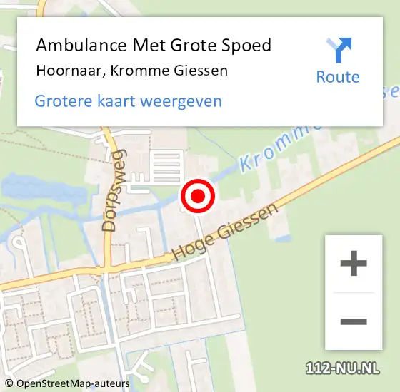 Locatie op kaart van de 112 melding: Ambulance Met Grote Spoed Naar Hoornaar, Kromme Giessen op 30 mei 2022 21:32
