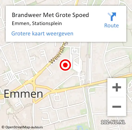 Locatie op kaart van de 112 melding: Brandweer Met Grote Spoed Naar Emmen, Stationsplein op 30 mei 2022 21:34