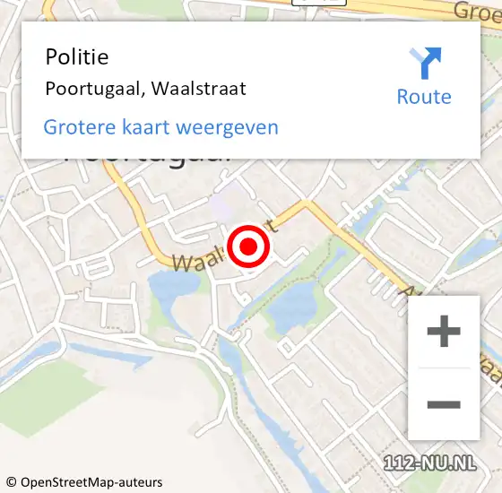 Locatie op kaart van de 112 melding: Politie Poortugaal, Waalstraat op 30 mei 2022 21:44