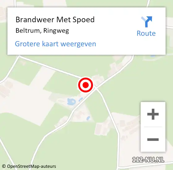 Locatie op kaart van de 112 melding: Brandweer Met Spoed Naar Beltrum, Ringweg op 30 mei 2022 21:45