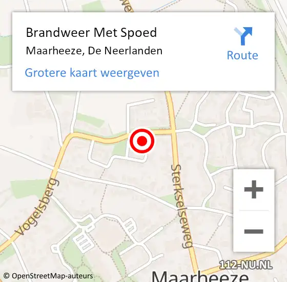Locatie op kaart van de 112 melding: Brandweer Met Spoed Naar Maarheeze, De Neerlanden op 30 mei 2022 21:53