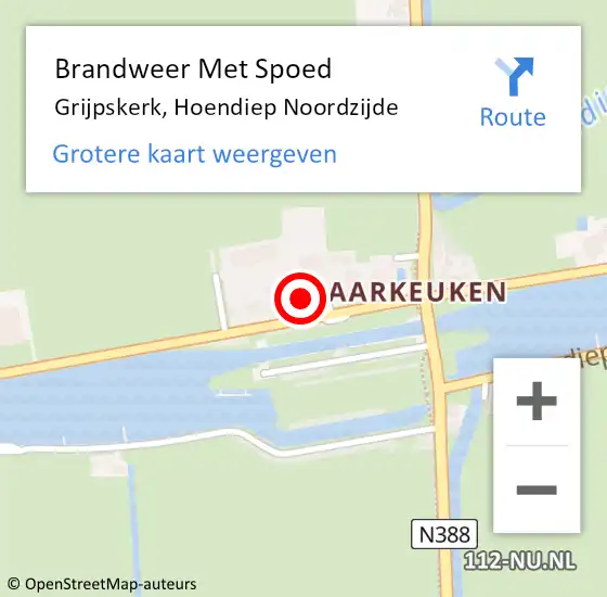 Locatie op kaart van de 112 melding: Brandweer Met Spoed Naar Grijpskerk, Hoendiep Noordzijde op 30 mei 2022 21:58