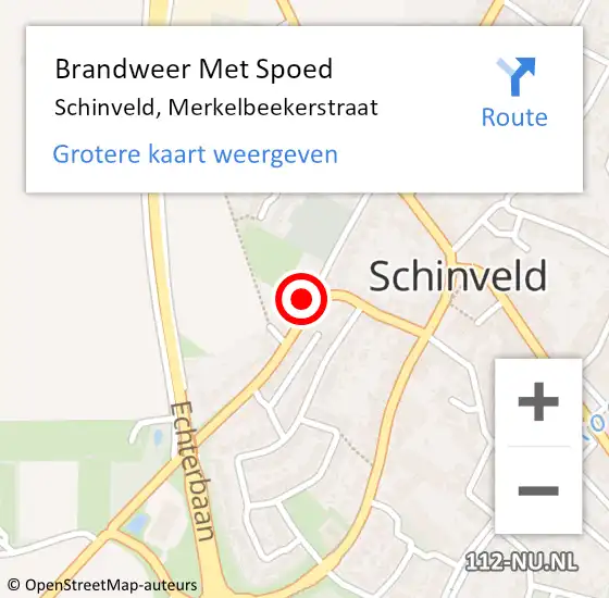 Locatie op kaart van de 112 melding: Brandweer Met Spoed Naar Schinveld, Merkelbeekerstraat op 30 mei 2022 22:04