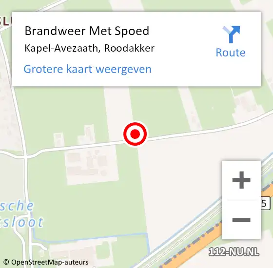Locatie op kaart van de 112 melding: Brandweer Met Spoed Naar Kapel-Avezaath, Roodakker op 30 mei 2022 22:13