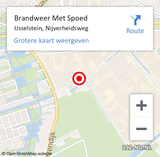 Locatie op kaart van de 112 melding: Brandweer Met Spoed Naar IJsselstein, Nijverheidsweg op 30 mei 2022 22:31