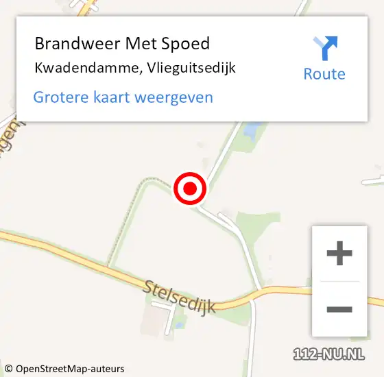 Locatie op kaart van de 112 melding: Brandweer Met Spoed Naar Kwadendamme, Vlieguitsedijk op 30 mei 2022 22:40