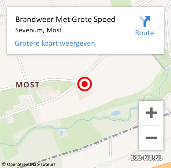 Locatie op kaart van de 112 melding: Brandweer Met Grote Spoed Naar Sevenum, Most op 30 mei 2022 22:43