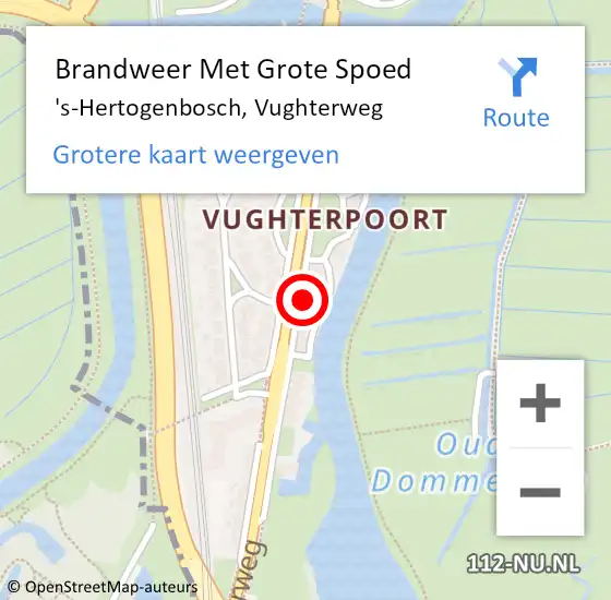 Locatie op kaart van de 112 melding: Brandweer Met Grote Spoed Naar 's-Hertogenbosch, Vughterweg op 31 mei 2022 02:31