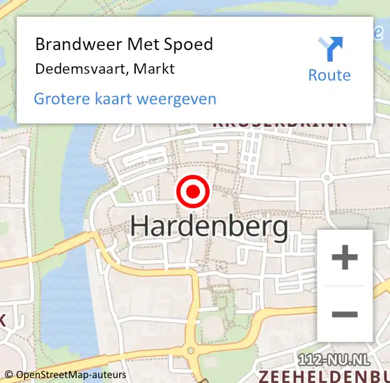 Locatie op kaart van de 112 melding: Brandweer Met Spoed Naar Dedemsvaart, Markt op 31 mei 2022 03:52