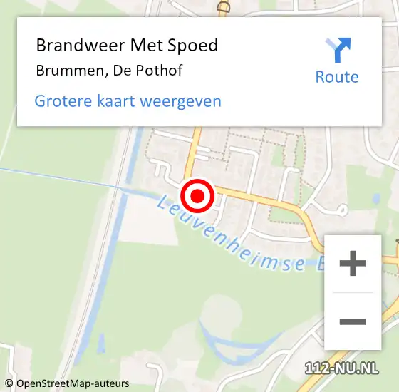 Locatie op kaart van de 112 melding: Brandweer Met Spoed Naar Brummen, De Pothof op 31 mei 2022 05:14