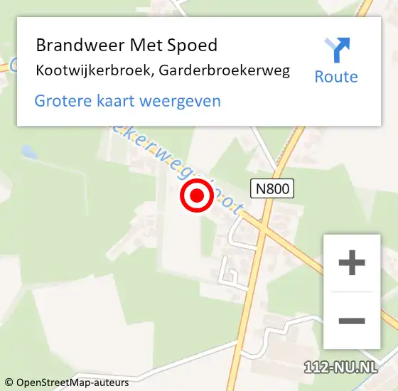 Locatie op kaart van de 112 melding: Brandweer Met Spoed Naar Kootwijkerbroek, Garderbroekerweg op 31 mei 2022 05:29