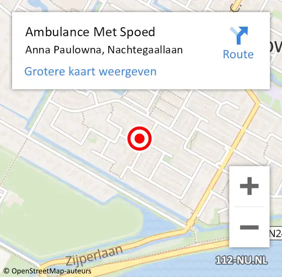 Locatie op kaart van de 112 melding: Ambulance Met Spoed Naar Anna Paulowna, Nachtegaallaan op 31 mei 2022 08:34