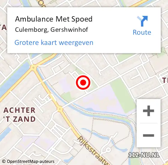 Locatie op kaart van de 112 melding: Ambulance Met Spoed Naar Culemborg, Gershwinhof op 31 mei 2022 09:20