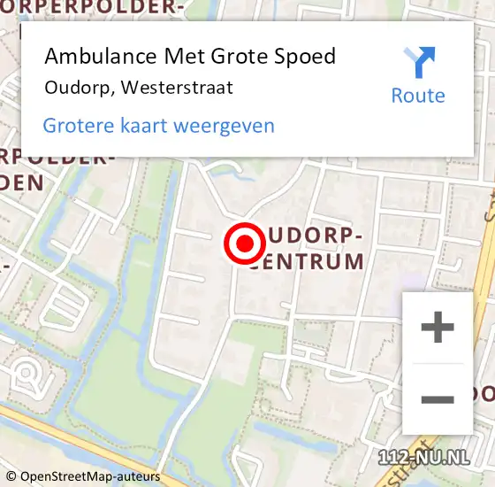 Locatie op kaart van de 112 melding: Ambulance Met Grote Spoed Naar Oudorp, Westerstraat op 31 mei 2022 10:10