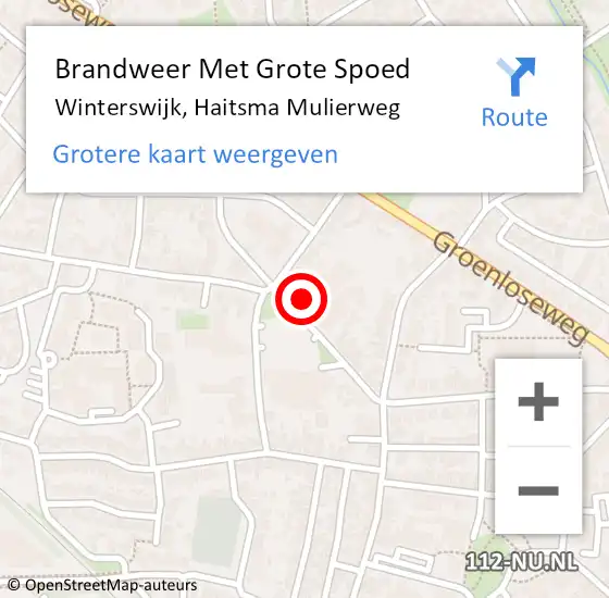 Locatie op kaart van de 112 melding: Brandweer Met Grote Spoed Naar Winterswijk, Haitsma Mulierweg op 31 mei 2022 10:16