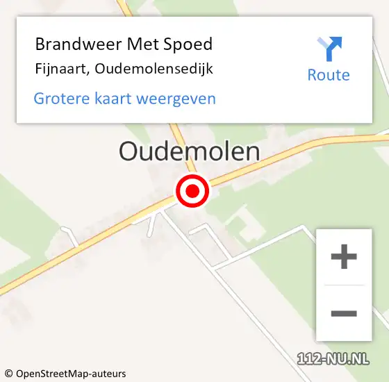 Locatie op kaart van de 112 melding: Brandweer Met Spoed Naar Fijnaart, Oudemolensedijk op 31 mei 2022 10:28