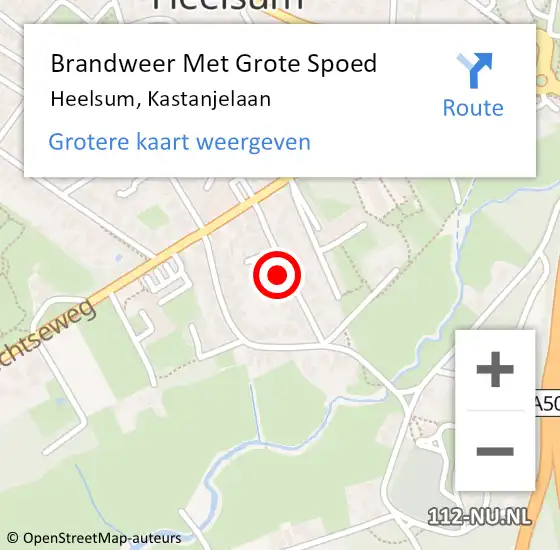 Locatie op kaart van de 112 melding: Brandweer Met Grote Spoed Naar Heelsum, Kastanjelaan op 31 mei 2022 10:29